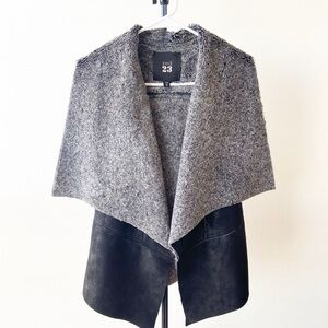 Red 23 Gray Draped Vest Shawl Size S